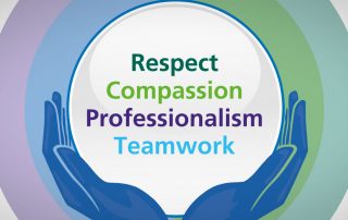 Our values: Respect, Compassion, Professionalism, Teamwork