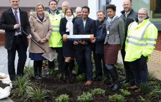 Walsall healthcare staff pictured before time capsule is buried