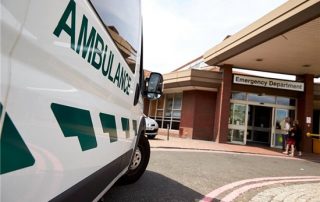 ambulance waiting outside emergency department