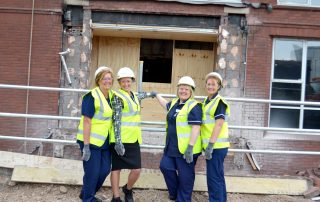 Nurses gather to see Construction of new ICU