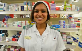 Lead pharmacist Heena is working at Christmas