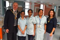 Mayor and Housekeeping staff in new ICU