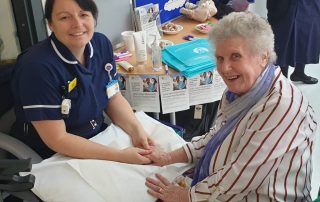 Vera enjoys some reflexology