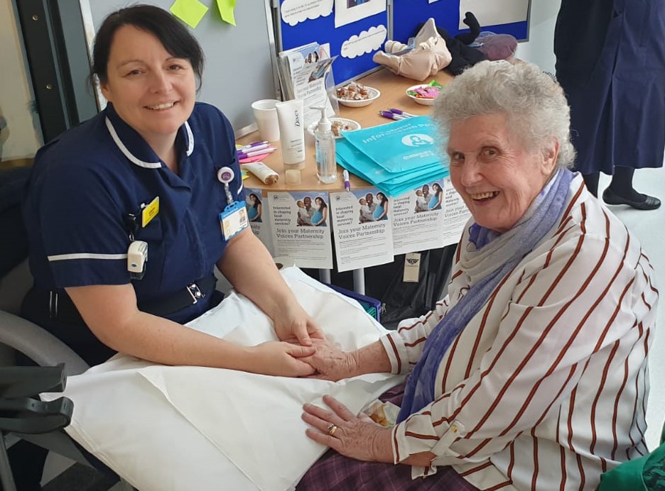 Vera enjoys some reflexology