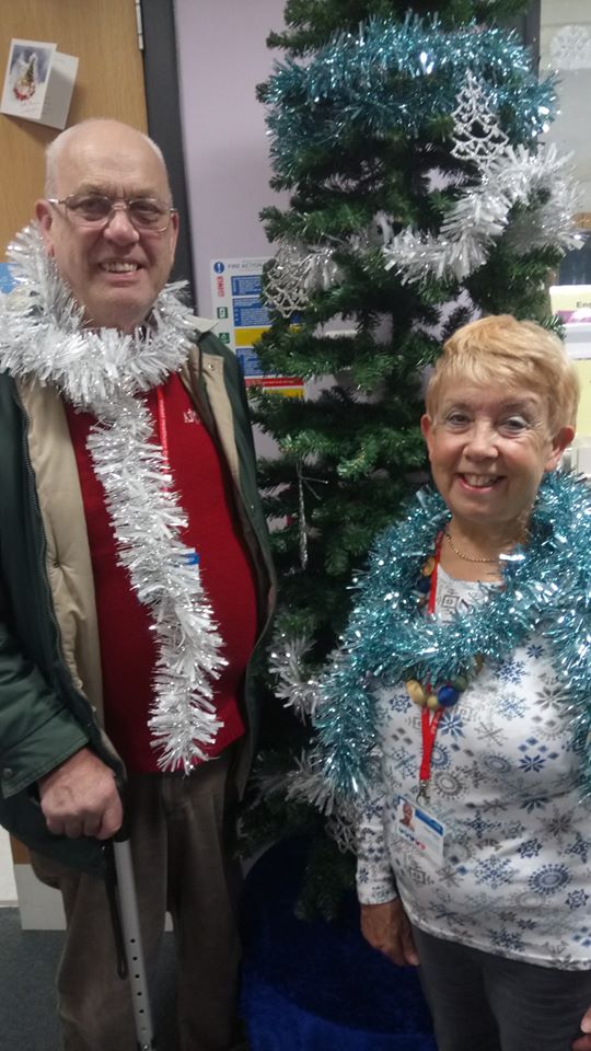 Dave and Sue volunteering on Christmas Day