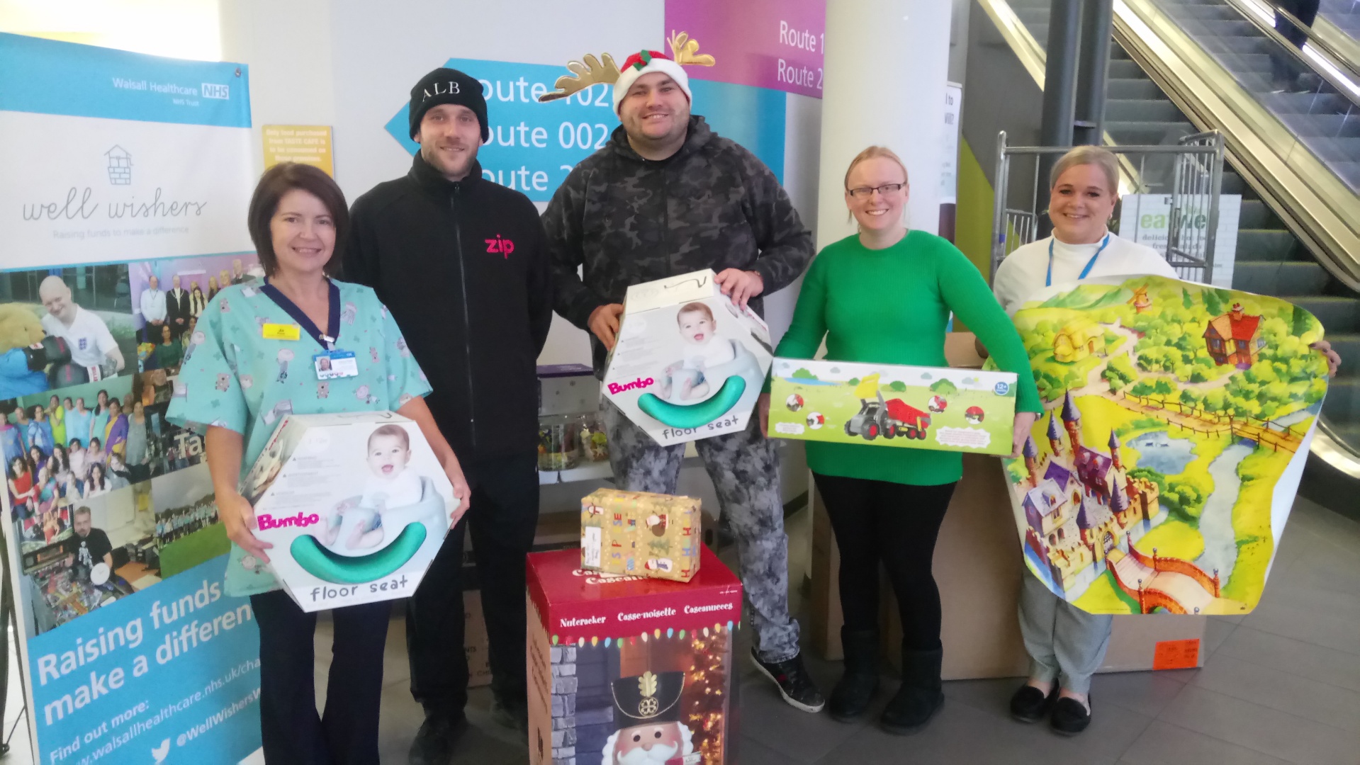 The haul of presents donated by Tameway Tower developers