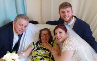 Cancer patient Lorraine at daughter Melissa's ring blessing ceremony