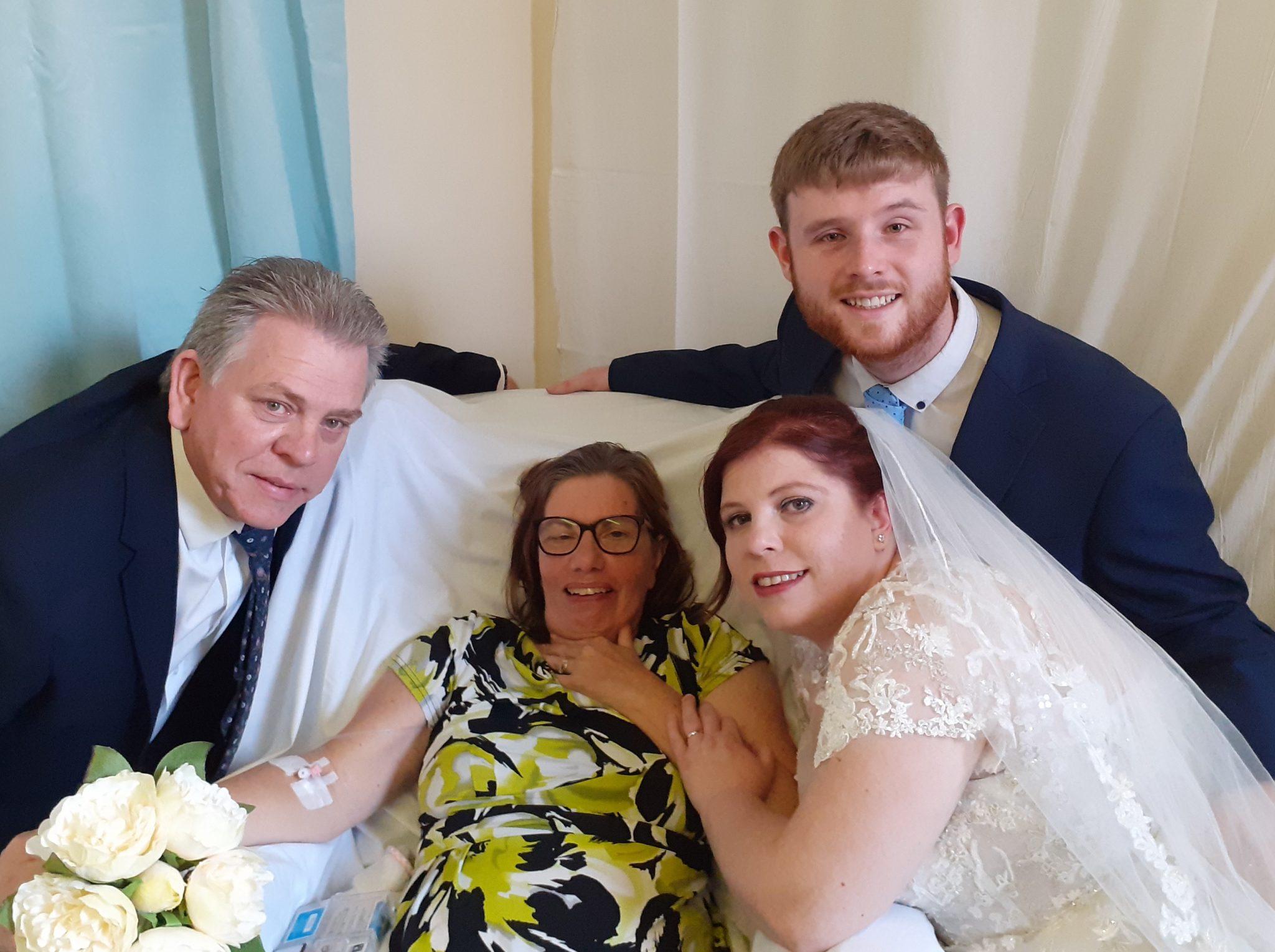 Cancer patient Lorraine at daughter Melissa's ring blessing ceremony