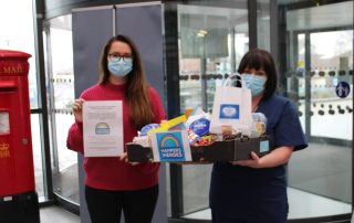 Hampers full of health and wellbeing items for staff