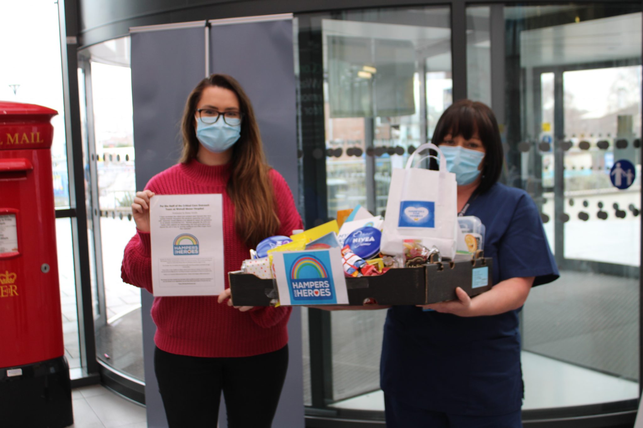 Hampers full of health and wellbeing items for staff