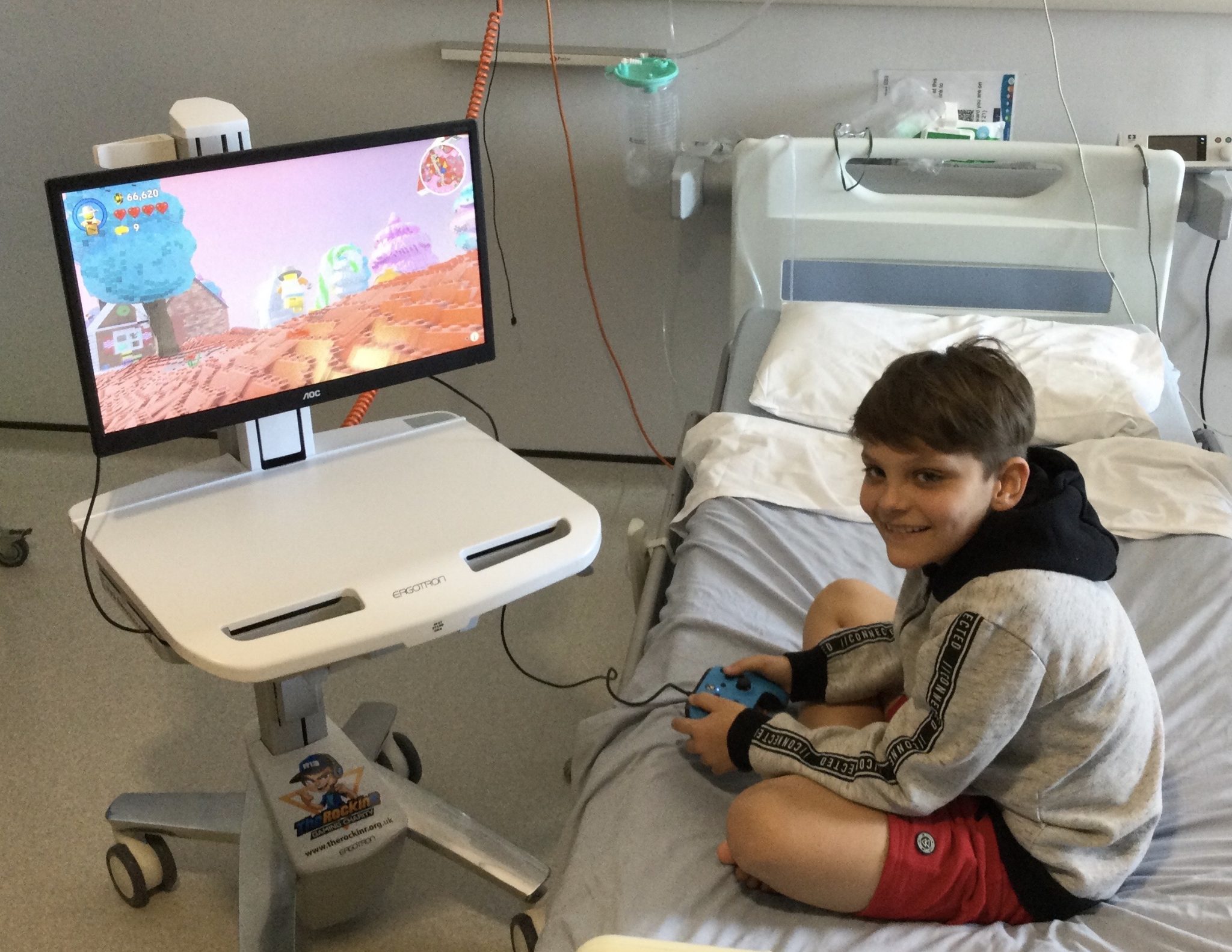 Young patient Jamie playing games