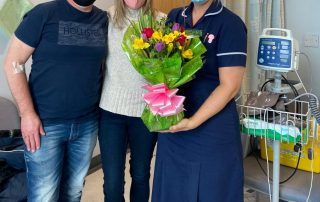 Ian and wife Helen say thank you to staff for for support