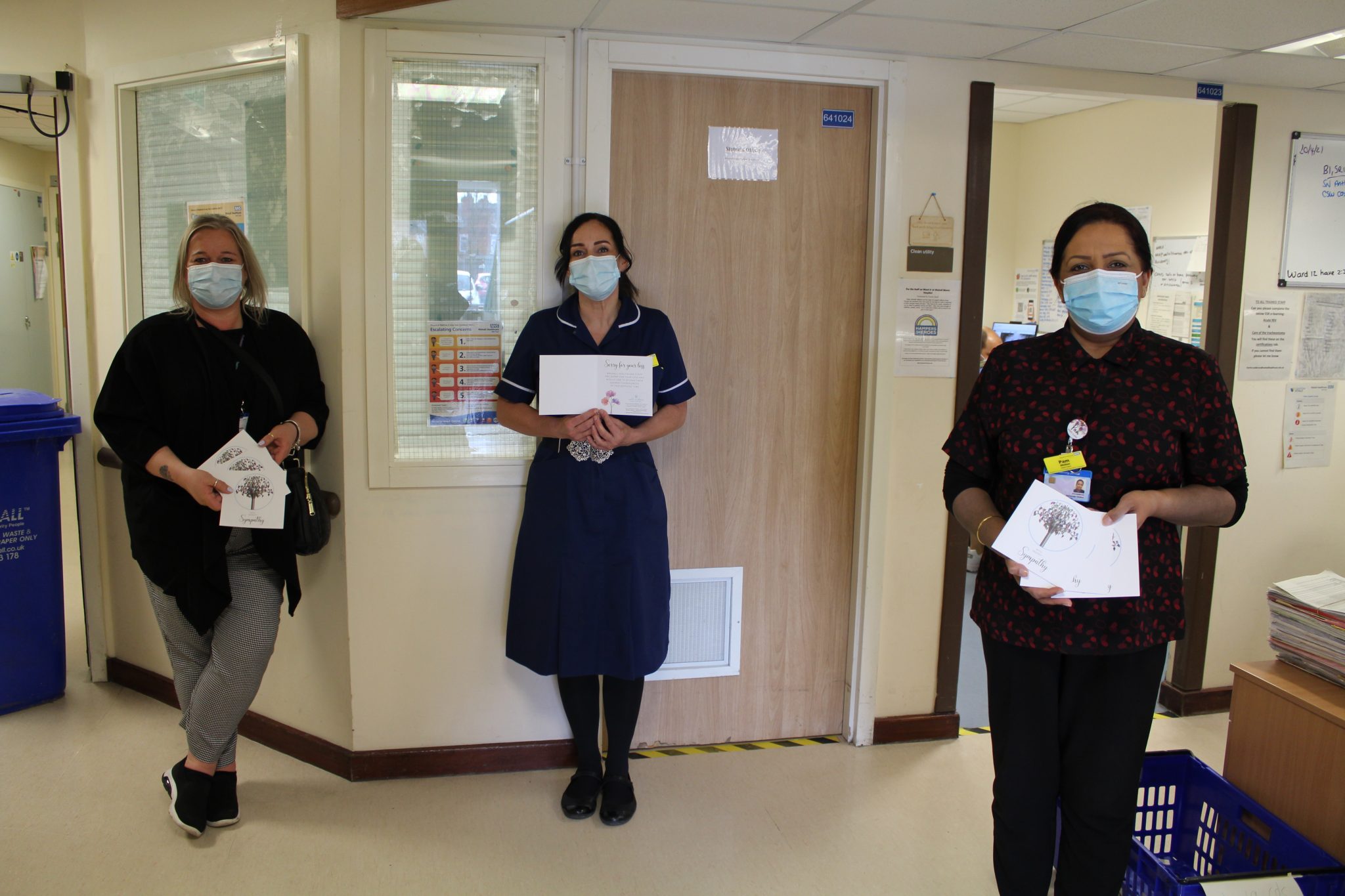 Staff with bereavement cards