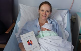 Mum Sinead who gave birth to her second dughter and received one of the new cards