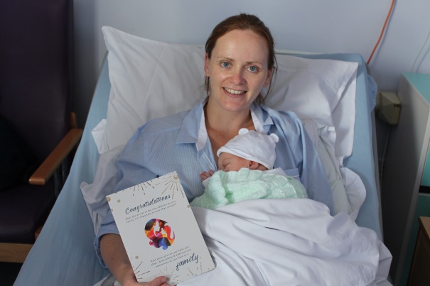 Mum Sinead who gave birth to her second dughter and received one of the new cards