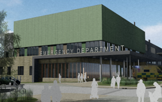 Artist's impression of how the outside of the department will look