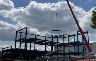 The steel frame work is now in place for the Emergency Department