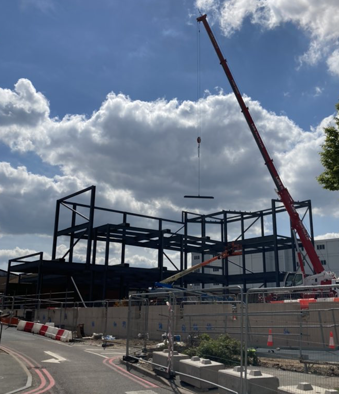 The steel frame work is now in place for the Emergency Department