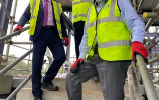 Mp Eddie Hughes looks around the site of Walsall's new ED
