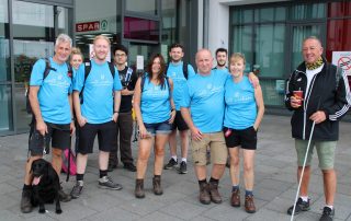 Ian and walk supporters at the end of their 26 mikles