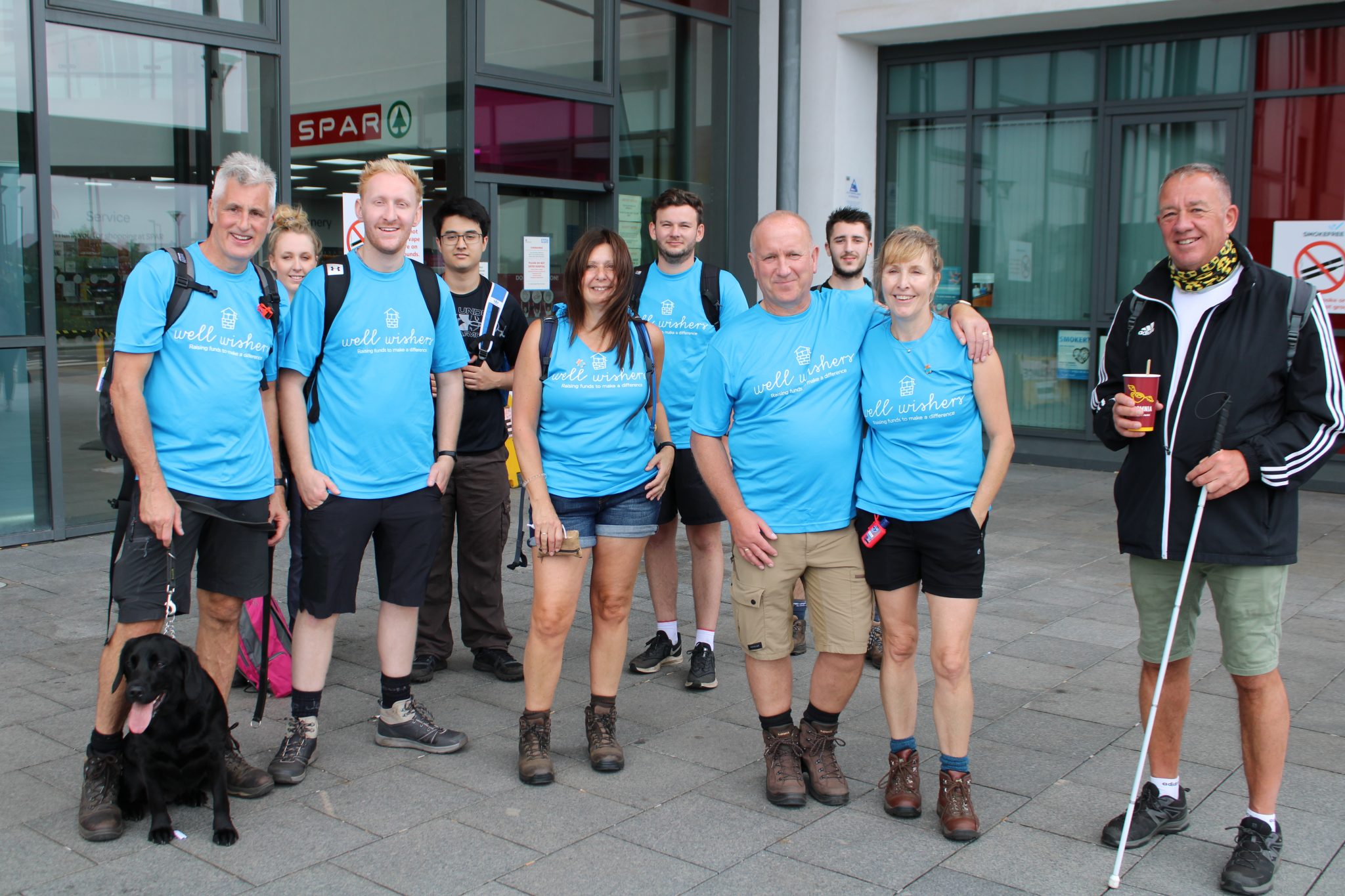 Ian and walk supporters at the end of their 26 mikles