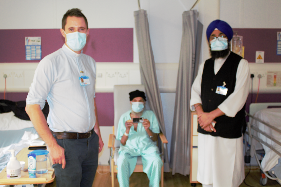 A patient tries out one of the new devices