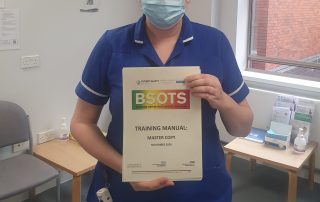 Midwife Amy gets ready for the launch of Triage improvements