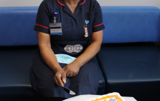 Matron Joan with her retirement cake