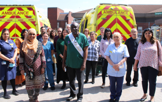 Dr Carl Grant, centre, with his colleagues