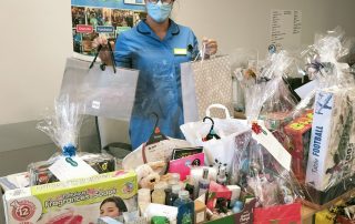 Clinical Sister Bethany Speake with the donations