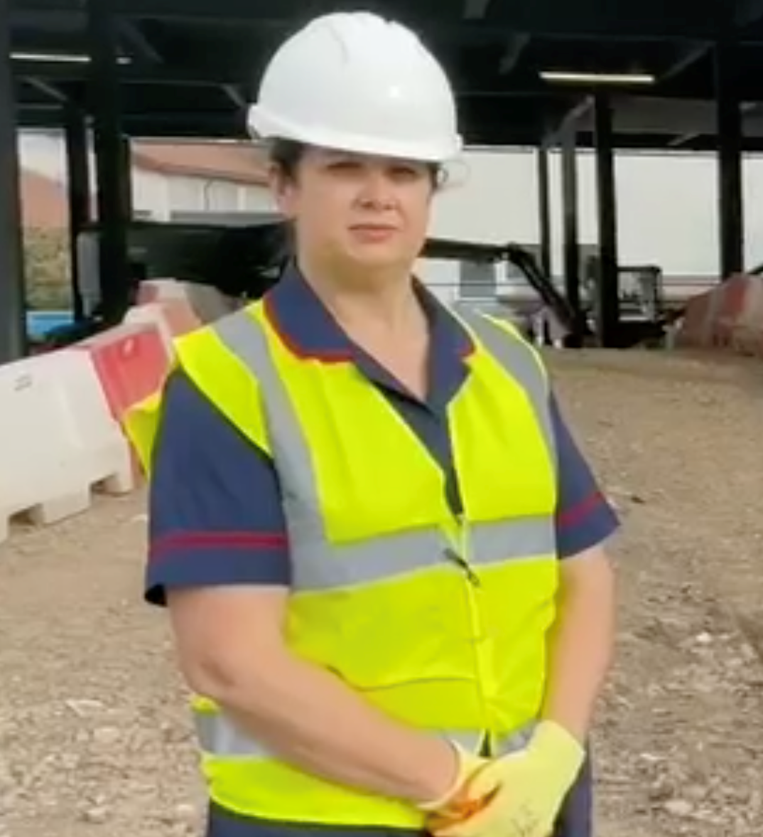 Liz Slevin pictured looking at the site of the new Urgent and Emergency Care Centre