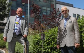 Chair Steve Field and former Walsall Non-Executive Director John Dunn at the tree planting ceremony