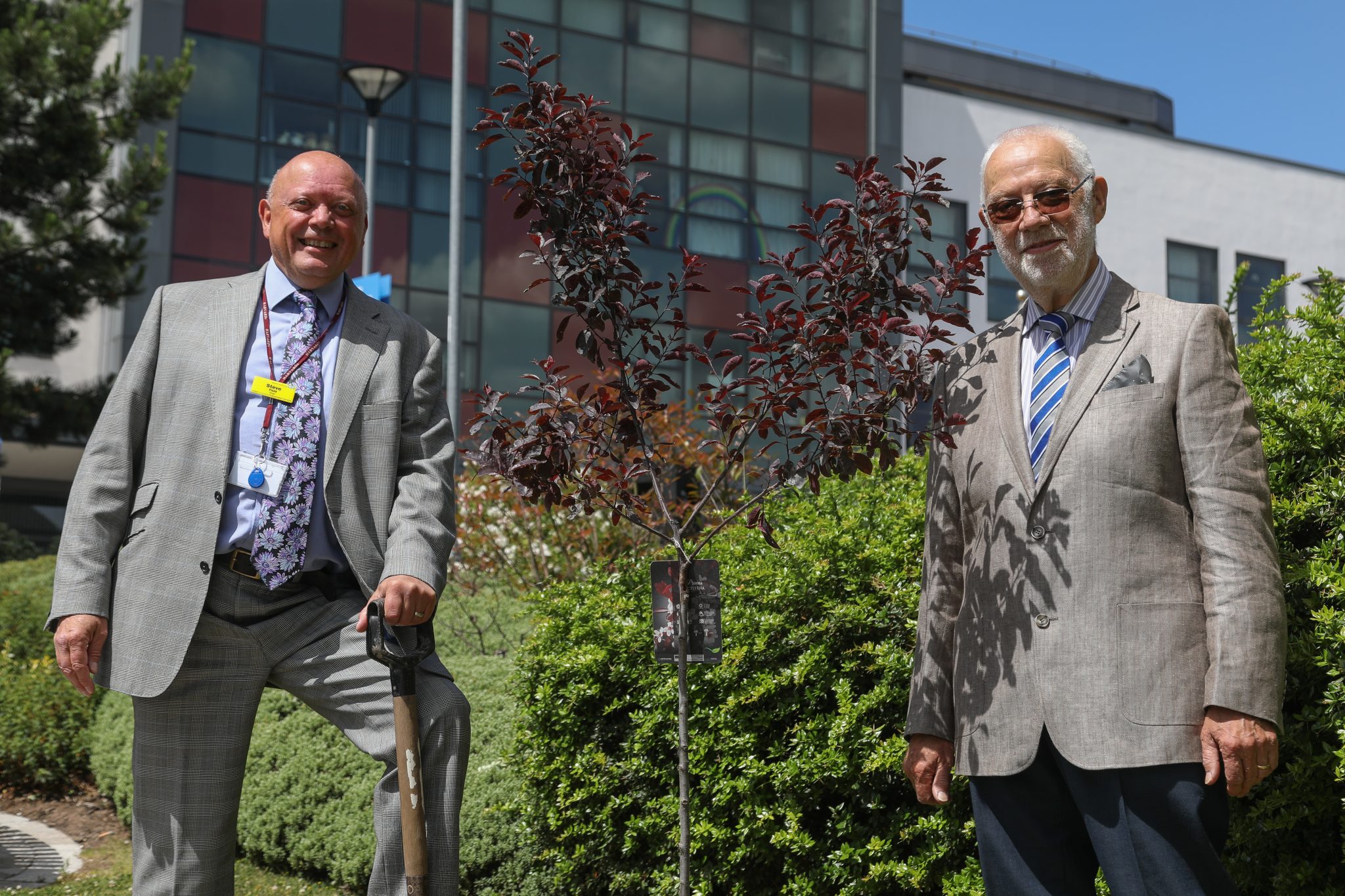 Chair Steve Field and former Walsall Non-Executive Director John Dunn at the tree planting ceremony