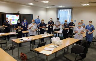 Nurses with their new pin badges