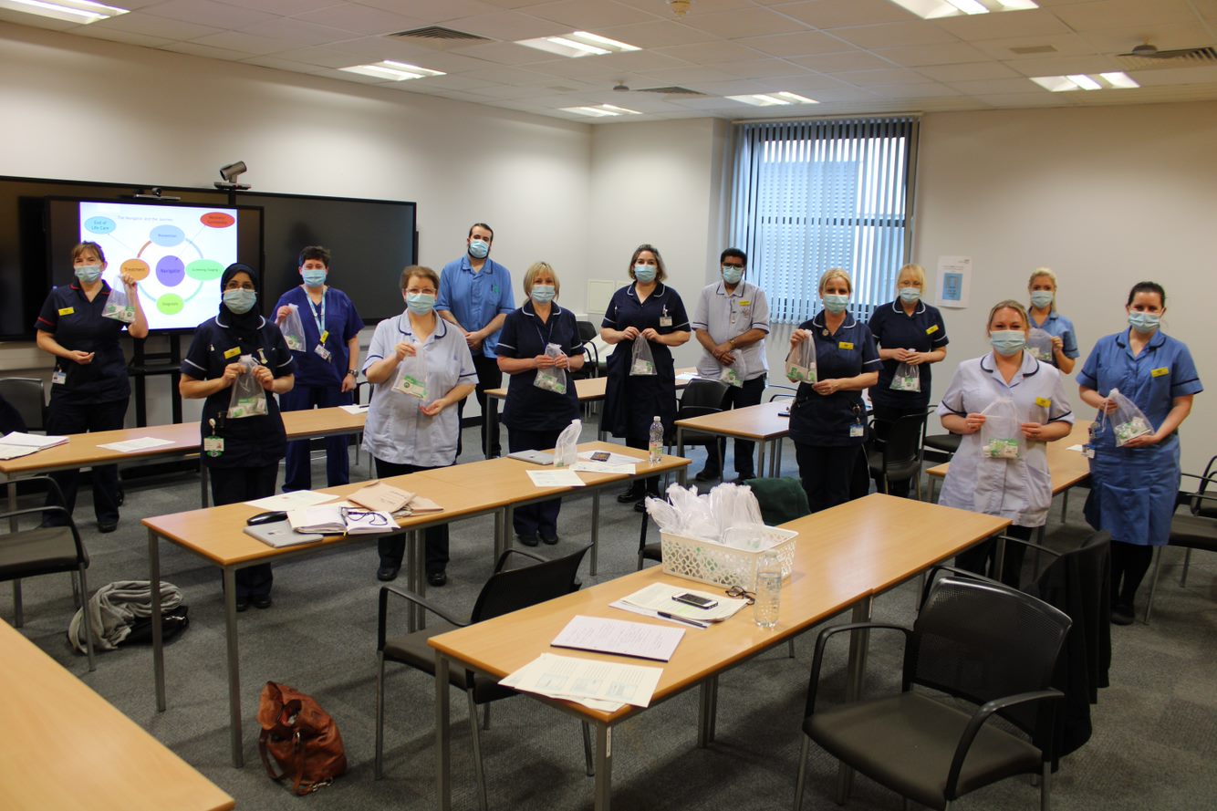 Nurses with their new pin badges