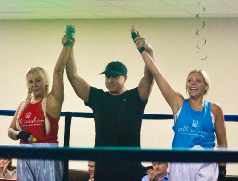 Charity boxing event with two female boxers