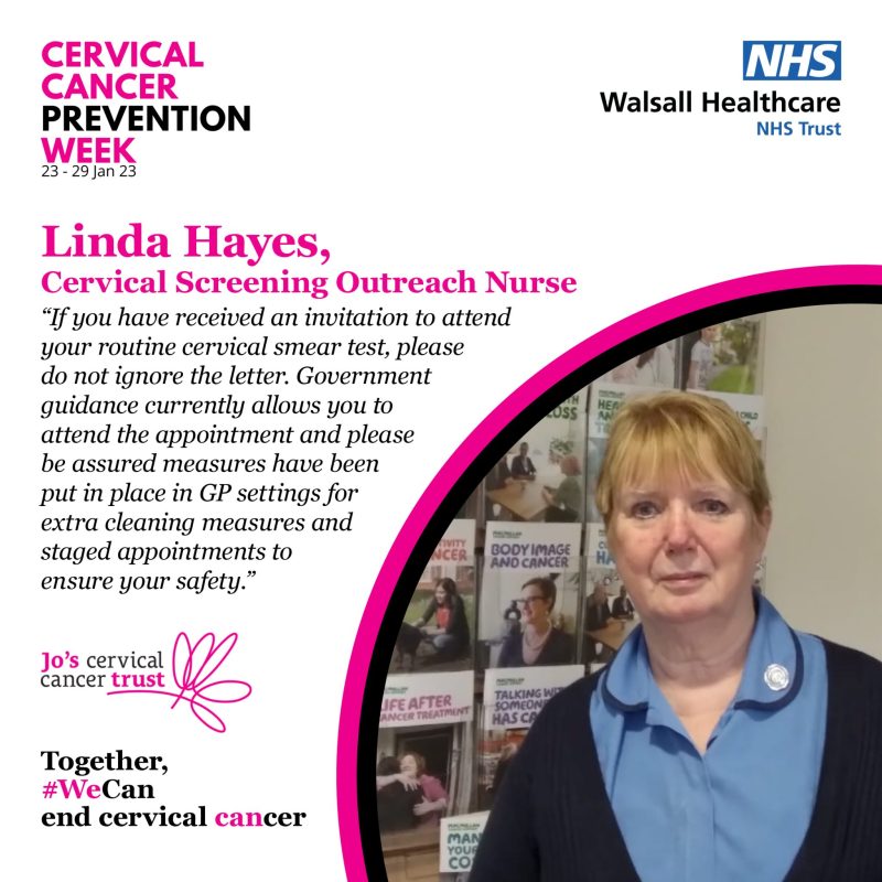 Call to book smear tests Walsall Healthcare NHS Trust