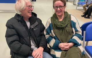 First walk-in patient John with friend Linda