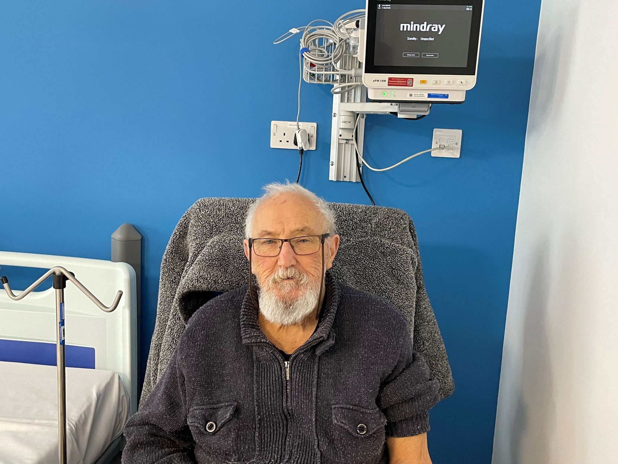 William set next to his bed in the new acute medical unit (AMU)