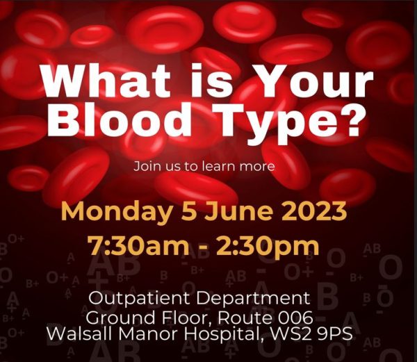 Blood testing session to help identify donors Walsall Healthcare NHS Trust