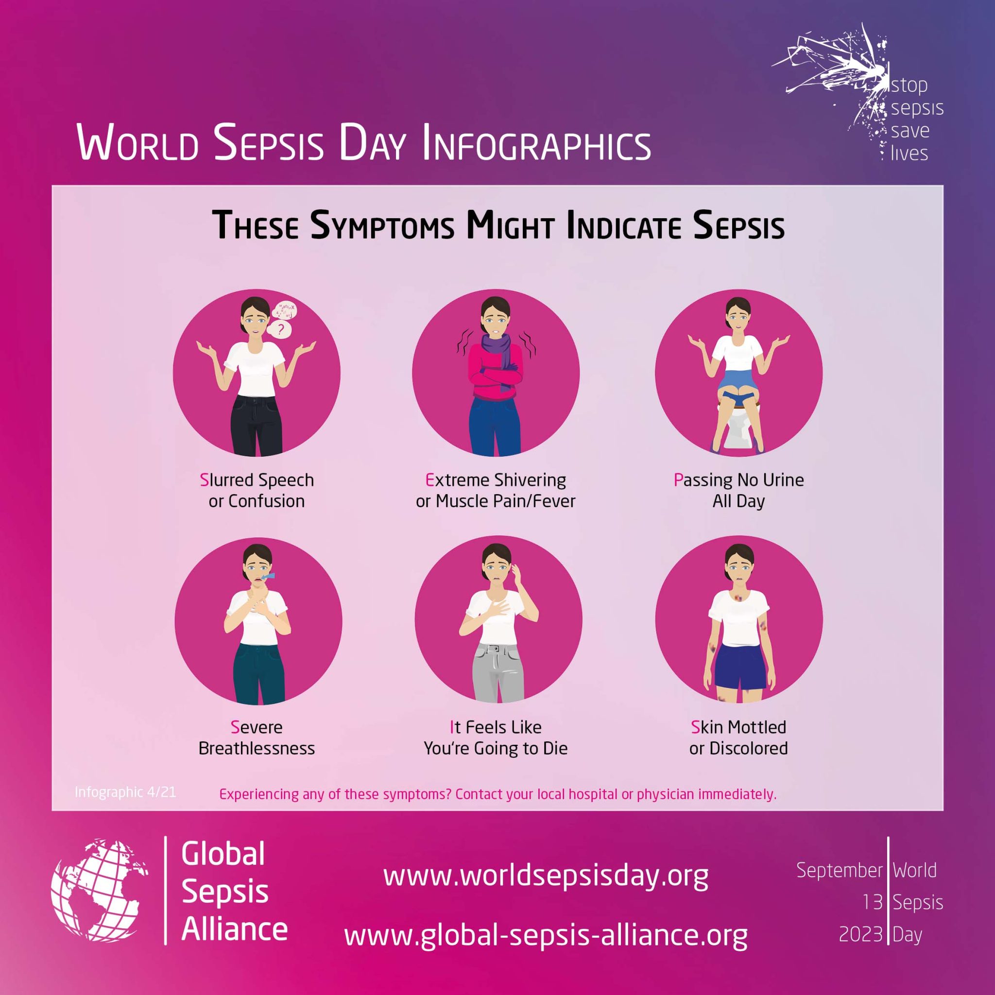 Possible symptoms of sepsis