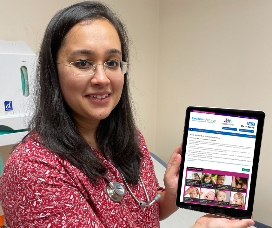 Dr Tania Hussain shows the new website