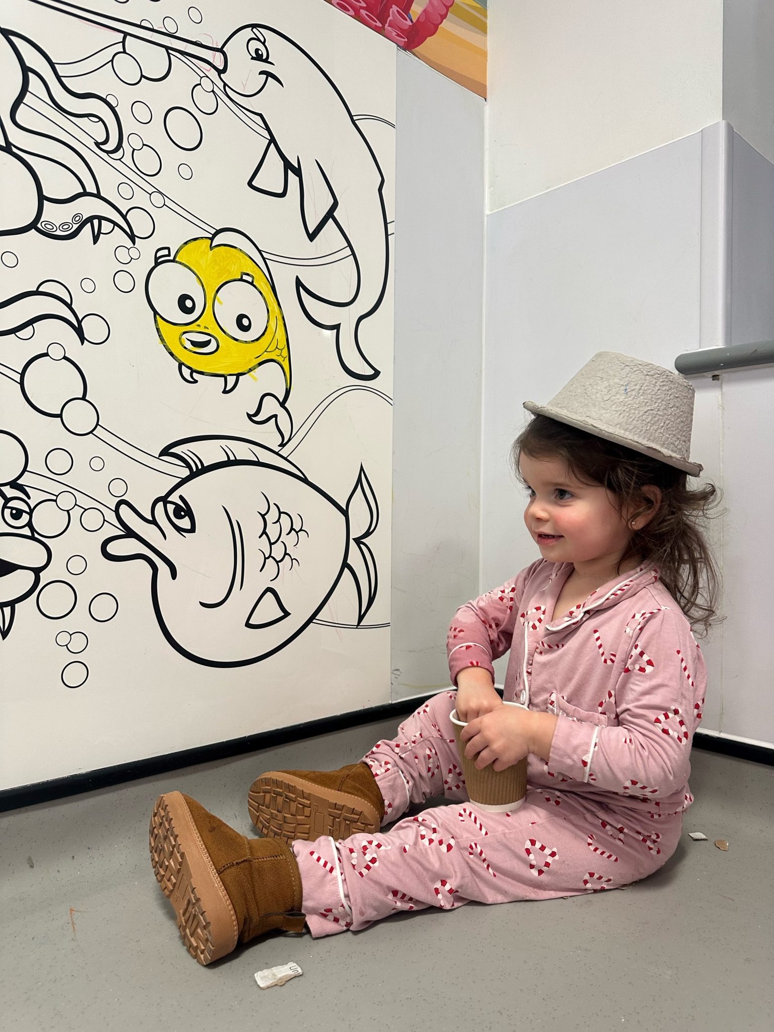 Autumn does some colouring in the Paediatric Emergency Department.