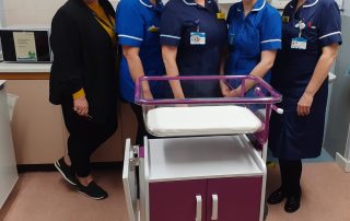 Fundraising Manager Georgie joins Midwives to see the new cot