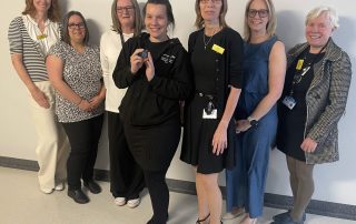 Diane, centre, with colleagues.