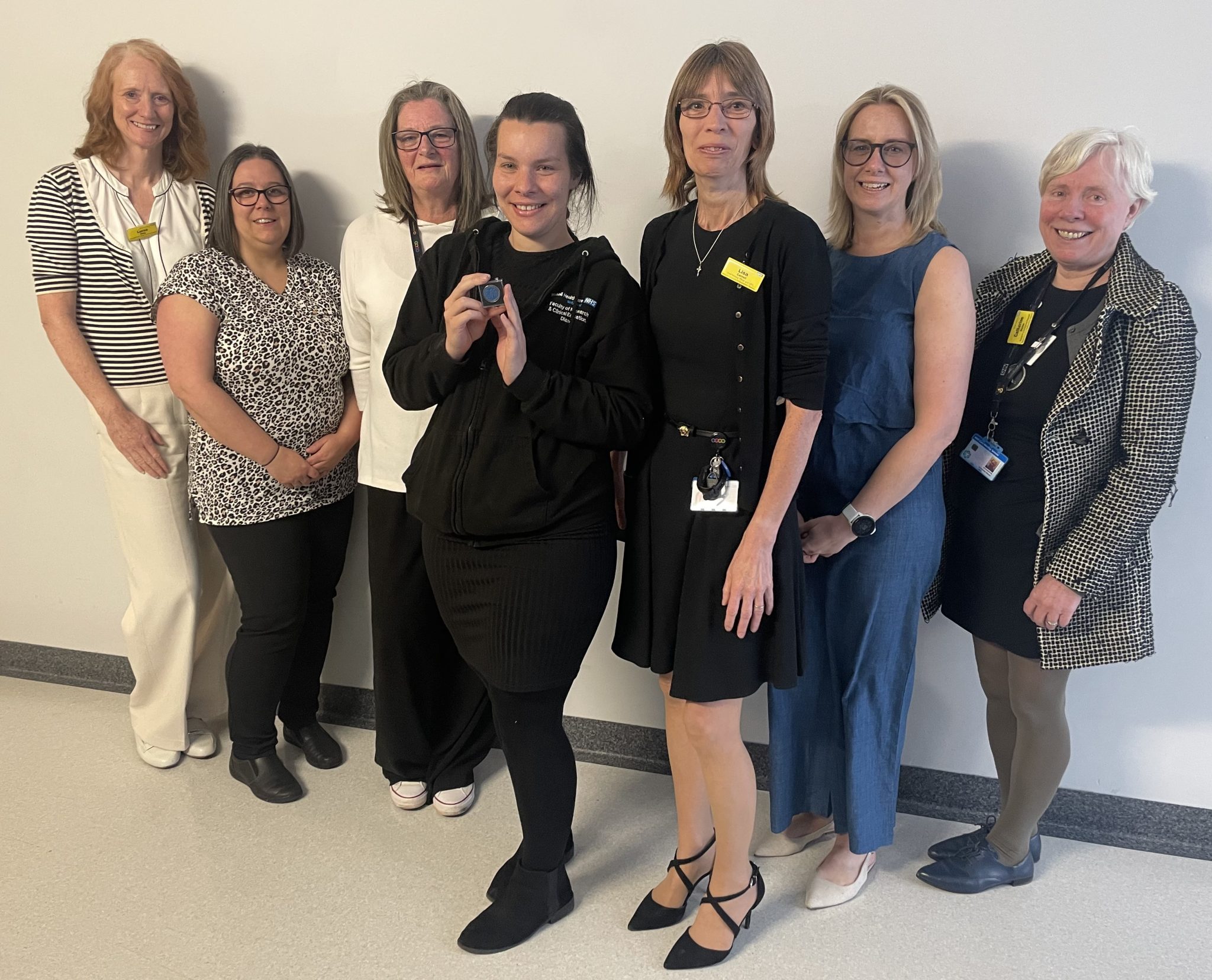 Diane, centre, with colleagues.