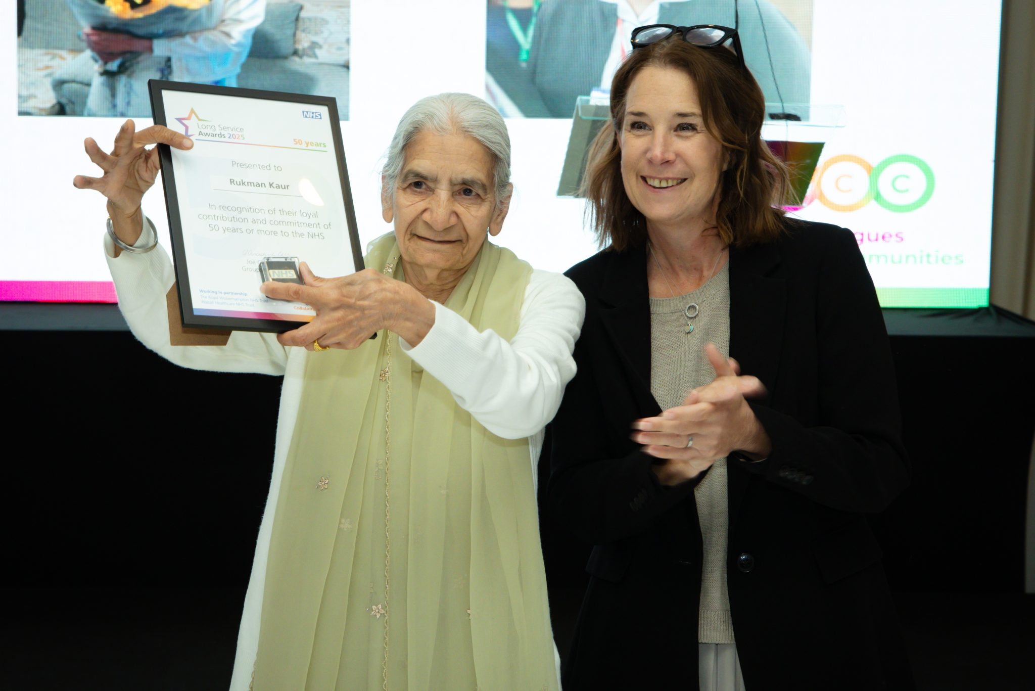 Rukman Kaur receives her 50 years service.