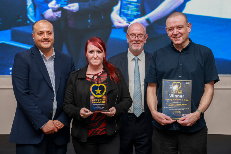 Inspiring Non-Clinical Team at WHT winners David Willetts and Donna Sharpe (Community Porters Team).