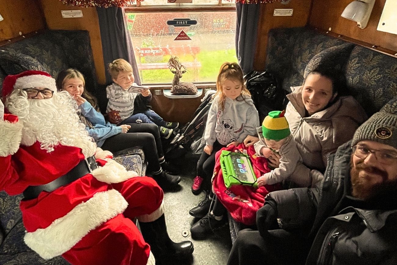 Freddie Smith and family meet Santa on the Christmas Santa Train.