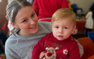 One-year-old Thomas Crowe and big sister Louisa.